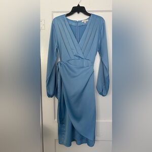 WAYF Blue Long Sleeve Dress